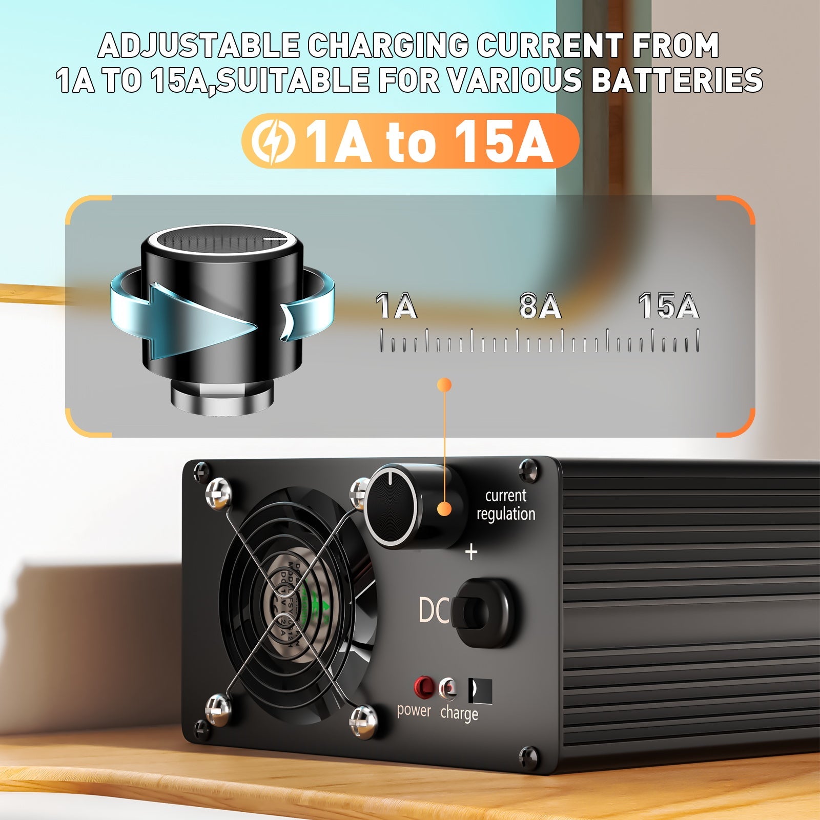 Suraziki 67.2V 1-15A Current Adjustable Lithium Battery Charger for 16S 59.2V Li-Ion/Ternary Lithium/Polymer Batteries, Ebike Scooter Battery Charger